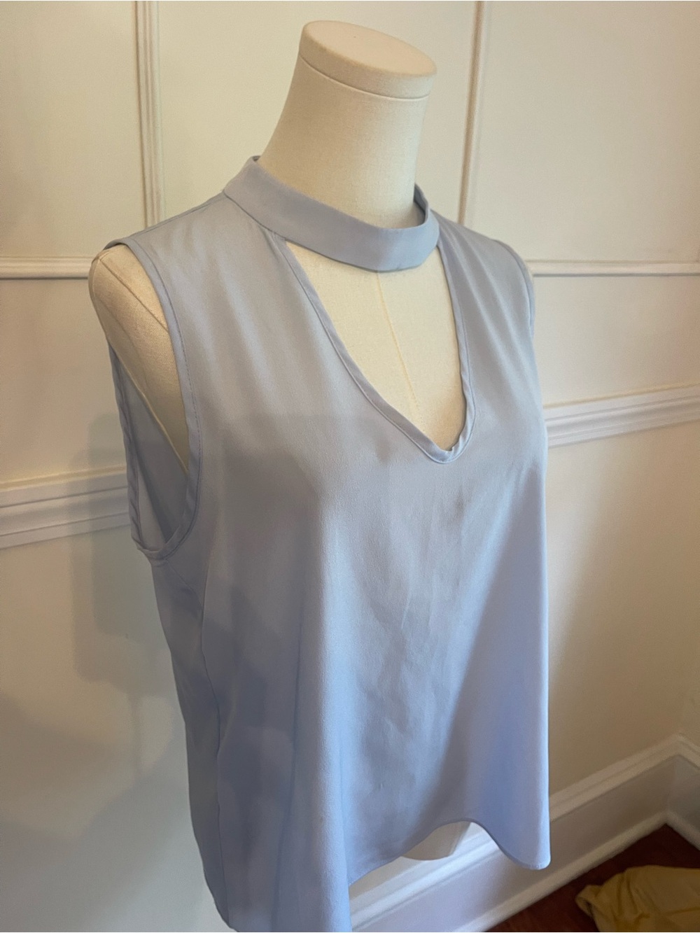 Saks Fifth Avenue Light Blue Sleeveless Choker V-Neck Camisole